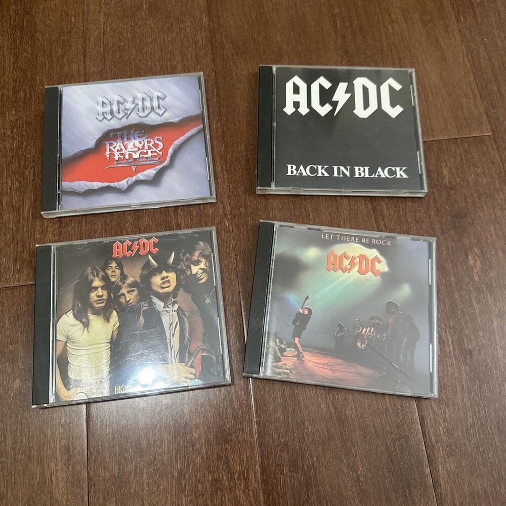 AC/DC 4 CD Lot The Razors Edge Back In Black Let There Be Rock Highway To Hell